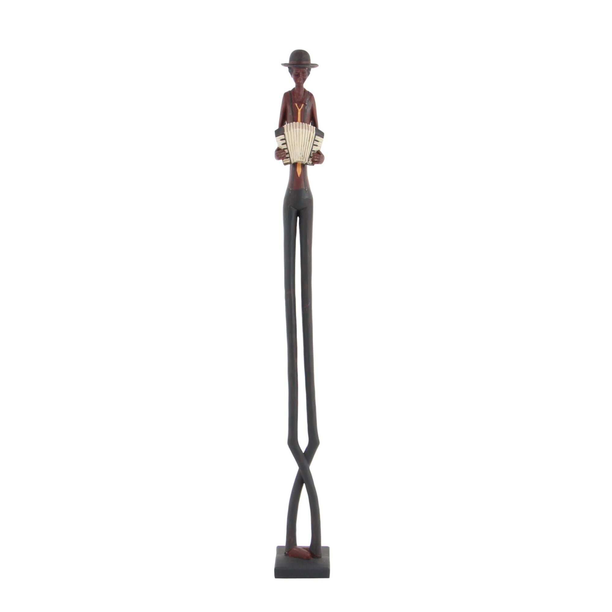 40" Brown Polystone Eclectic Musician Sculpture Set